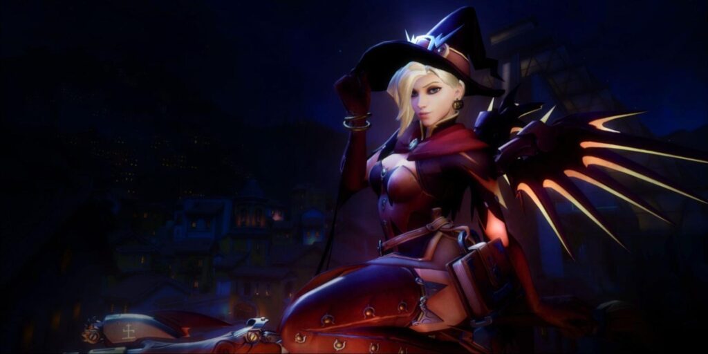 Mercy in Witch skin poses confidently